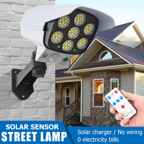 Solar Light Motion Sensor Security Dummy Camera Outdoor Light 3 Modes 77 LED Wall Lamp Motion Sensor Street Light For Garden ► Photo 1/6