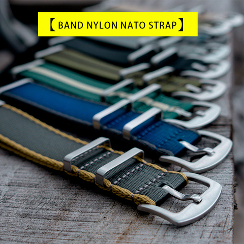 Premium Quality Herringbone 20mm 22mm Seatbelt Watch Band Nylon Nato Strap For 007 James Bond Military Striped Replacement Watch ► Photo 1/6