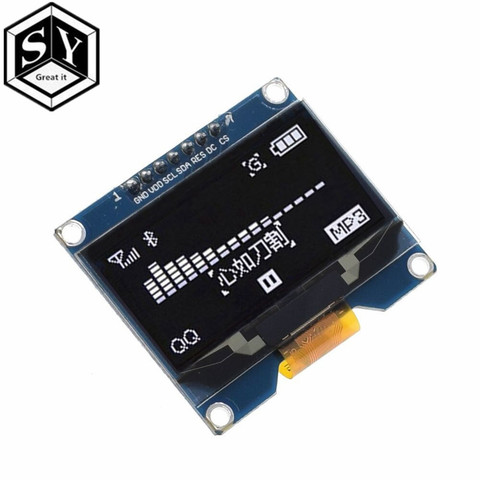 GREAT IT   1.54 inch 7PIN White Blue OLED Screen Module SSD1309 Drive IC Compatible for SSD1306 SPI Interface 128*64 ► Photo 1/5