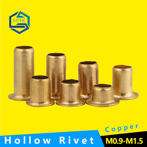Tubular Rivets Through Hole Rivets Hollow Grommets Double-sided Circuit Board PCB Nails Copper Hollow Rivet Nuts GB876 M0.9~M1.5 ► Photo 1/6