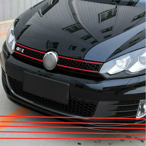 5Pcs/set Front Hood Grille Decals Car Strip Sticker For Golf 6 Modified Color Car Stickers Reflective Car Stickers 40*0.7cm ► Photo 1/6
