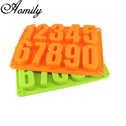 Aomily 0-9 Number Silicone Mold Cake Molds Fondant Molds Sugar Craft Chocolate Moulds Tools Cake Decorating Tools Bakeware ► Photo 1/6