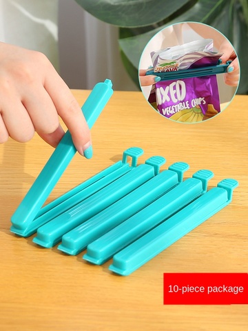 10-Piece Food Bag Sealing Artifact Sealing Clip Long Snack Clip Kitchen Food Bag Preservation Sealing Clip ► Photo 1/6