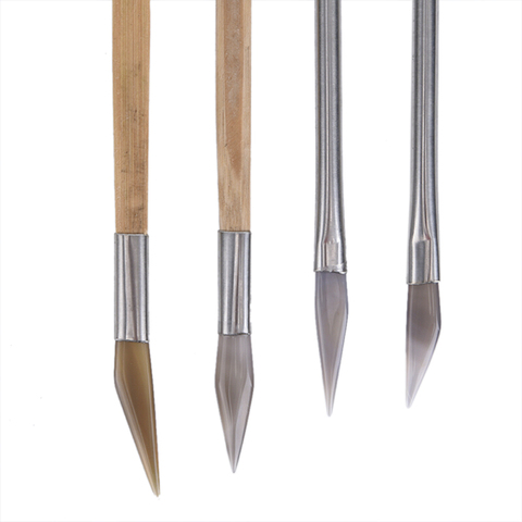 Hot Sale 1Pcs Agate Burnisher Polishing Knife Edge With Bamboo Handle Jewelry Making Tools ► Photo 1/6