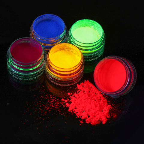 6PCS Ultrafine Fluorescent Nail Powder Kit Neon Phosphor Colorful Nail Art Glitter Pigment 3D Glow Luminous Dust Decorations ► Photo 1/6