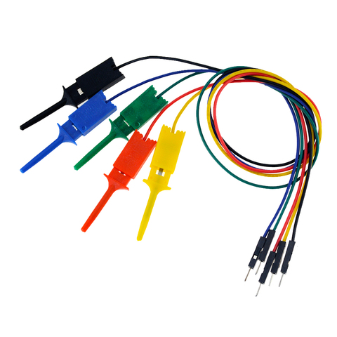 5PCS 300mm Male Head Line To Flat Test Hook Clip Logic Analyzer Cable Gripper Probe Test Clamp Kit Test Flat Hook Connection ► Photo 1/6