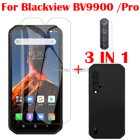 3-in-1 Case + Camera Tempered Glass On For Blackview BV9900 Pro Screen Protector Glass For Blackview BV9900 BV9900E 2.5D Glass ► Photo 1/6