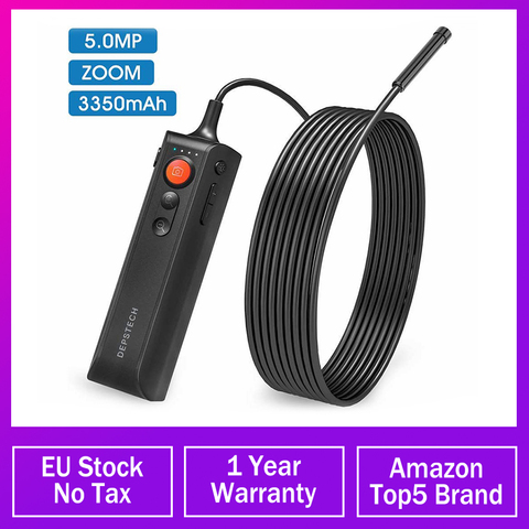 DEPSTECH 5.0MP Wireless Endoscope Zoomable Snake Inspection Camera Flexible IP67 Industrial WiFi Borescope for iOS & Android ► Photo 1/6