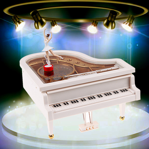 New Romantic Classic Piano Model Music Box Dancing Ballerina Hand Crank Musical Boxes Birthday Wedding Love Gift Home Decoration ► Photo 1/6