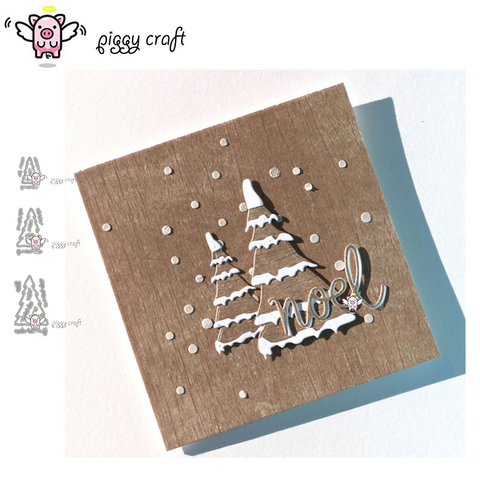 Piggy Craft metal cutting dies cut die mold 3Pcs Snow christmas tree Scrapbook paper craft knife mould blade punch stencils dies ► Photo 1/6