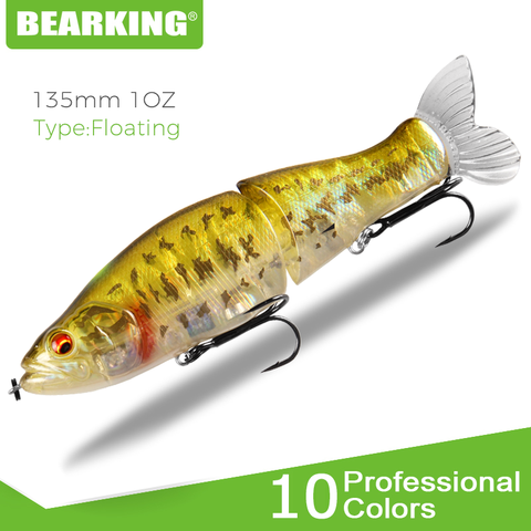 BEARKING 135mm 1oz Top Fishing tackle Lures Jointed minnow Wobblers ABS Body with Soft Tail SwimBaits soft lure for fishing ► Photo 1/6