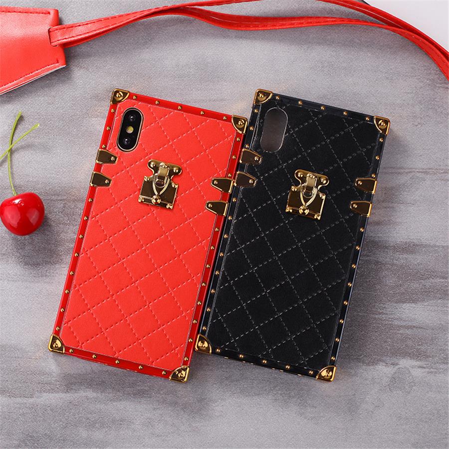 Luxury Square PU Leather Case Fashion Geometric Vintage Lattice Leather  Phone Cover for iPhone 11 11PRO Max - China Case and Phonecase price