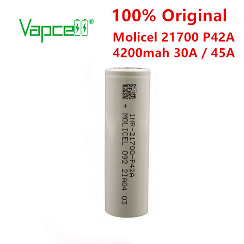 original li ion battery molicel 21700 4200mah 30A / 45A P42A 3.7V cell rechargeable batteries for flashlight Free shipping ► Photo 1/5