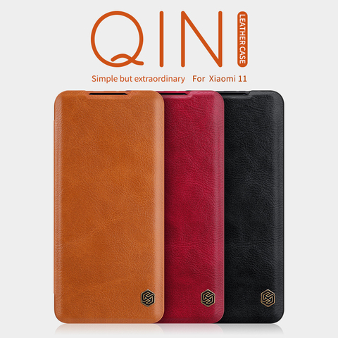 for Xiaomi Mi 11 Case Nillkin Qin Series PU Leather Flip Cover Case for Xiaomi Mi11 5G ► Photo 1/6