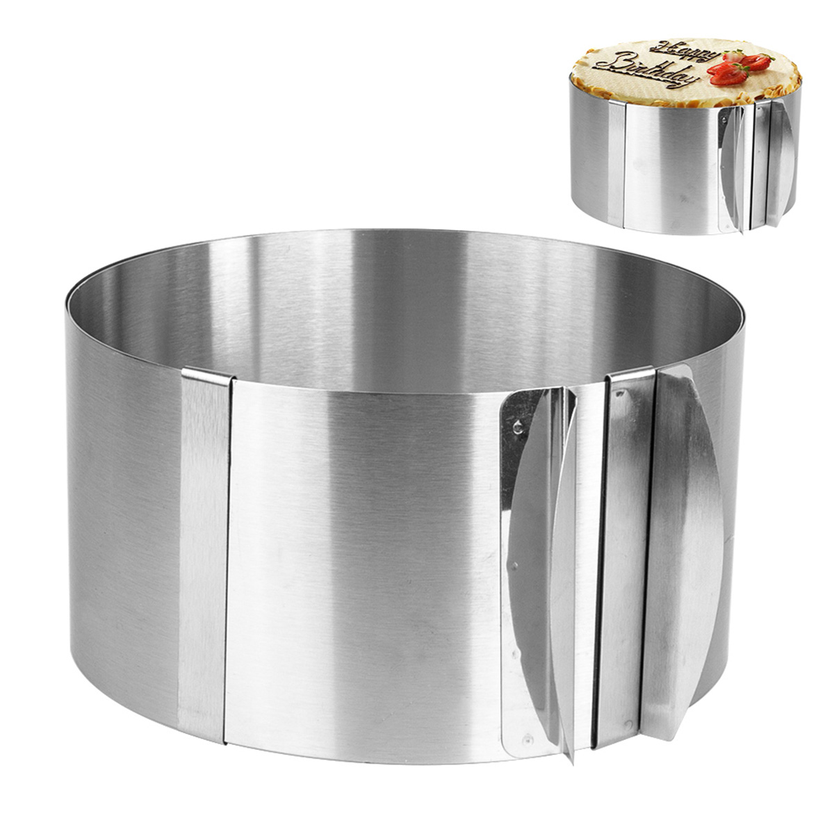 1Pc Cake Mould Mold Adjustable Bakeware Stainless Steel Mousse Ring Baking Tool