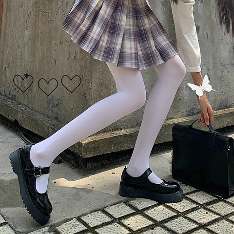 White Tights 2022 Lolita School Girl Warm Velvet Stockings Adorable Kawaii Student Cosplay Thigh High Pantyhose Party Club Wear ► Photo 1/5