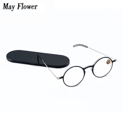 Light Reading Glasses Ultrathin Protable Far Sight Eyeglasses Anti-Blue Ray Spectacles Eyeglasses With Case Round Frame Glasses ► Photo 1/6