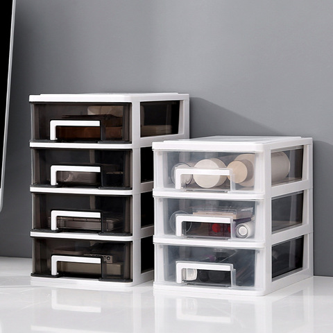 Transparent Cosmetic Storage Box Jewelry Make Up Organizer Multi-layer Drawer Design Plastic Storage Container For Dresser Desk ► Photo 1/6