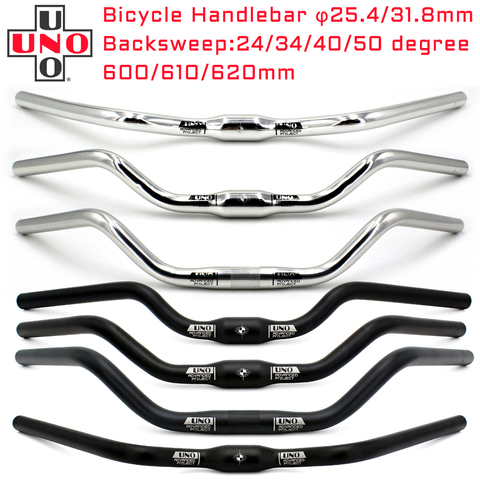 UNO Bicycle Swallow Handlebar M Type Aluminum Alloy 31.8*600/610/620mm Black Silver Retro Comfort City Road Handlebar Bike Parts ► Photo 1/6