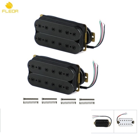 FLEOR 2PCS Humbucker Double Coil Pickup Electric Guitar Bridge & Neck Pickup Set Passive Ceramic 4 Wires Guitar Parts ► Photo 1/1