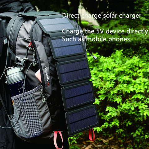 Folding 10W Solar Cells Charger 5V 2.1A USB Output Devices Portable Panels for Smartphones Outdoor Adventure ► Photo 1/6