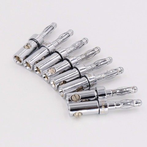 4pcs Hi End Rhodium plated spring Banana plug for DIY speaker cable without logo ► Photo 1/6