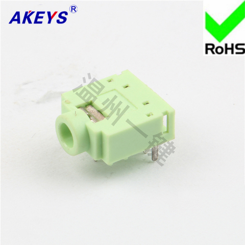 10 pcs PJ-307C green 3.5 earphone socket 5-foot backfoot function 3.5MM socket mother socket power outlet ► Photo 1/3