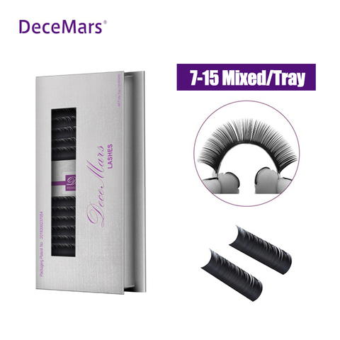 DeceMars  eyelash extension 7-15mm Mixed Length in one tray Synthetic Mink Eyelash Extension for Grafting eyelash extension use ► Photo 1/5