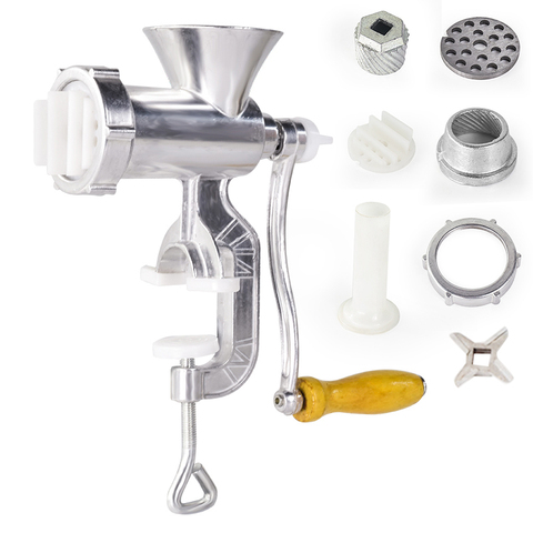 Aluminium Alloy Hand Operate Manual Meat Grinder Sausage Beef Mincer With Tabletop Clamp Kitchen Home Tool ► Photo 1/6