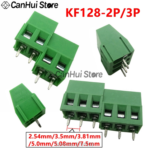 10pc KF128-3P4P5P6P7P8P9P10P12P14P16P 2PIN 2.54/3.5/3.81/3.96/5.0/5.08/7.5 MM Pitch PCB Screw Terminals Blocks Connector 300V10A ► Photo 1/6