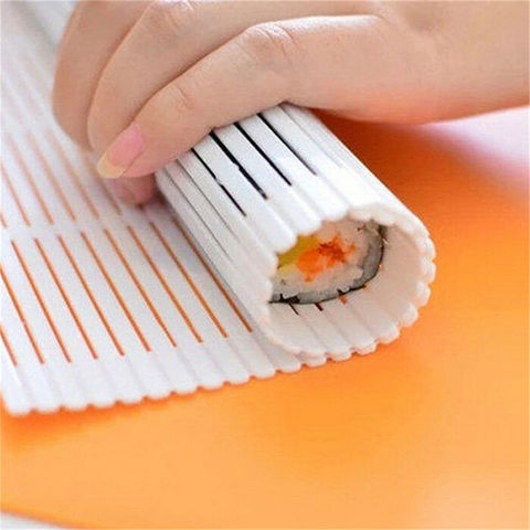 DIY Silicone Sushi Roller Mats Washable Reusable Sushi Roll Mold Mat DIY Japanese Food Rolling Rice Rolling Maker Cake Roll Pad ► Photo 1/6