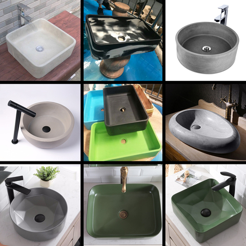 Circular concrete sink silicone mold bathroom kitchen square sink mold home decoration cement rectangle mold ► Photo 1/6