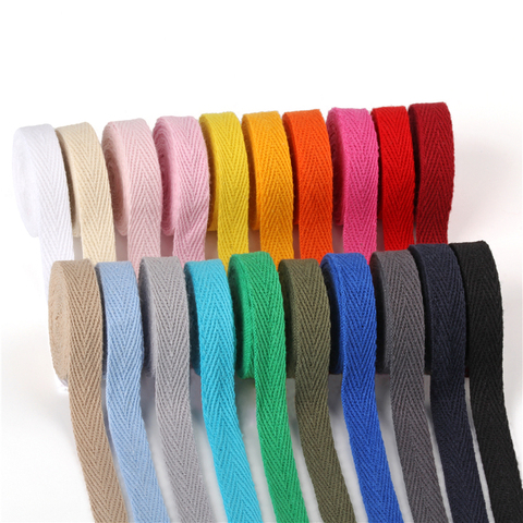 10meters/lot 1cm Multi Color Herringbone Tape Ribbons Woven Cotton Sewing Overlock Cloth Strap Belt DIY Accessories ► Photo 1/6