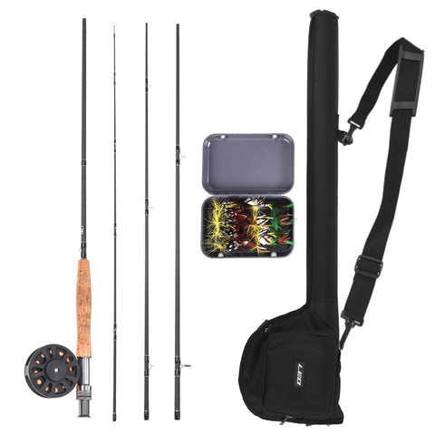 9' Fly Fishing Rod  Reel Combo with Lure Line Carry Bag 20 Flies Complete Starter Package Fly Fishing Kit ► Photo 1/6
