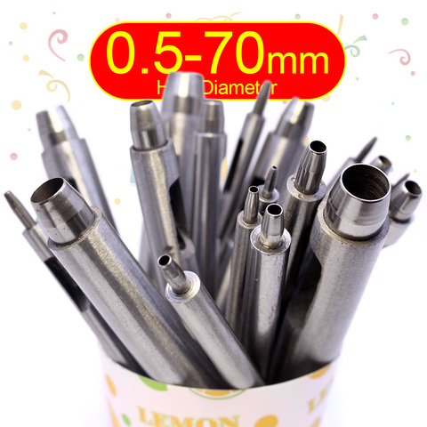 Round Punch Hollow Punch Steel Chisel Leather Puncher Cutting Tool for Belts, Metal Gaskets, Leather, Canvas (0.5mm To 60mm) ► Photo 1/6