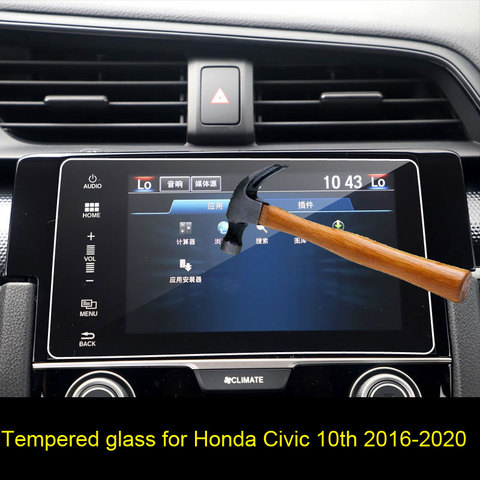 car touch GPS navigation screen protective toughened tempered glass film for honda civic 2016 2017 2022 10th civic ► Photo 1/3