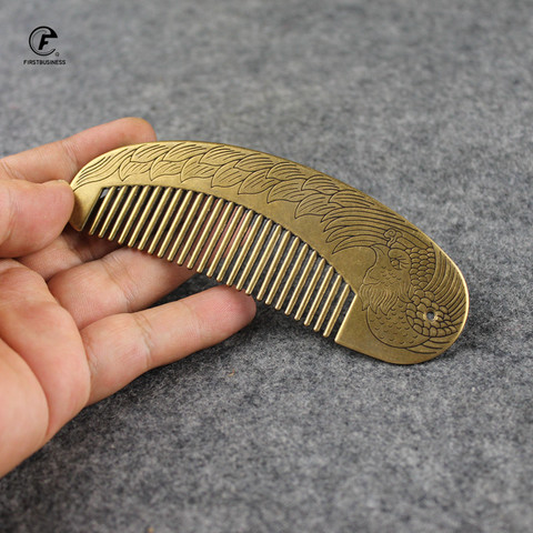 Valentine's Day gift brass copper phoenix Fine-tooth Hairdressing Combs Tangled Straight Hair Comb Care Styling Tool girlfriend ► Photo 1/6