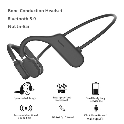 2022 New Bone Conduction Headphones Bluetooth 5.0 Wireless Not In-Ear Headset Sweatproof Waterproof Sport Earphones 18g Earbuds ► Photo 1/6