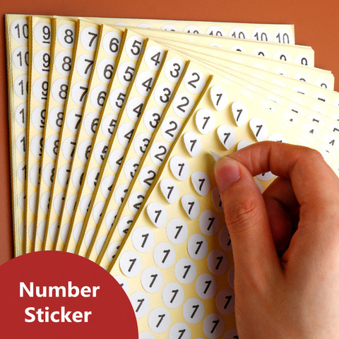 1 Sheet Round Number Self Adhesive Sticker  1 To 102 Small Garment Labels Tags Home Office Convenient Label Decoration ► Photo 1/6