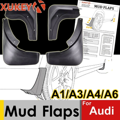 Genuine XUKEY Car Mud Flaps For Audi A3 A4 A6 (8E 8P B6 B7 C6) Mudflaps Splash Guards Mud Flap Mudguards Fender Car Accessories ► Photo 1/5