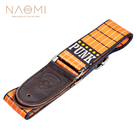 NAOMI Guitar Strap Nylon  Leather End Adjustable Shoulder Strap For Acoustic Guitar Bass Electric Guitar Parts Accessories New ► Photo 1/6