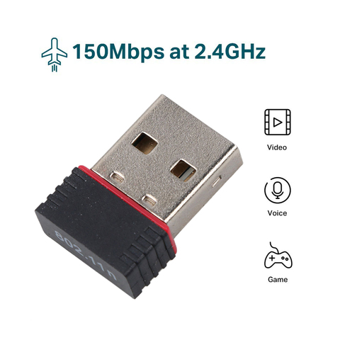 KEBIDU USB 2.0 WiFi Wireless Adapter Mini 150M Network LAN Card 150Mbps 802.11 ngb REALTEK 8188 ► Photo 1/6