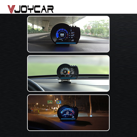 Vjoycar V60 Newest On-board Computer HUD OBD2 Head Up Display GPS Speedometer 9 interface display Turbo Coolant Temp OBD Scanner ► Photo 1/6