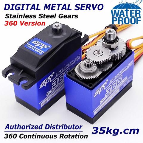 SPT5535LV-360 35kg full metal gear case standard digital servo 360 continuous rotation rotary for RC car tank wheel Robot Arm ► Photo 1/5