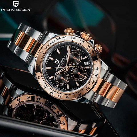 PAGANI DESIGN Fashion brand quartz men automatic date watches diving 100M men sport chronograph sapphire glass casual watch VK63 ► Photo 1/6