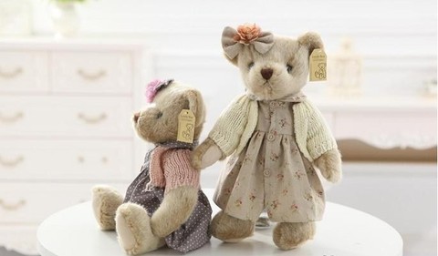 Retro Teddy Bear Plush Toys Bears Clothes Dolls with Movable Joints Special for Kids Friends Christmas Birthday Gift 35cm 1pc ► Photo 1/6