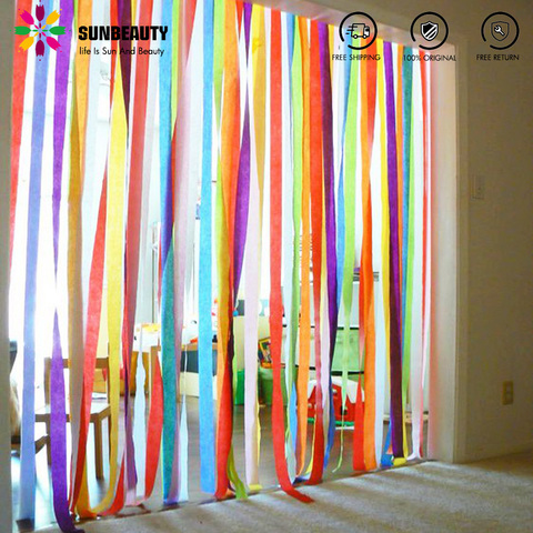 10m/Roll Crepe Paper Streamers Wedding Party Shower DIY Decoration