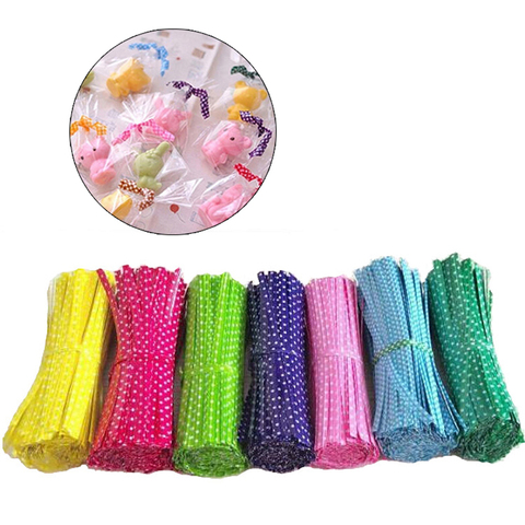 100pcs 9cm Wire Metallic Twist Ties For Cello Candy Bag Steel Baking Packaging Ligation Lollipop Dessert Sealing Twist Tie ► Photo 1/6