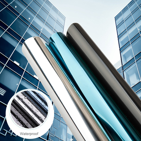 10m Sun Protection Silver Window Film One Way Mirror Reflective Solar Tint Pravicy Anti-UV Self-adhesive Glass Building Color ► Photo 1/6