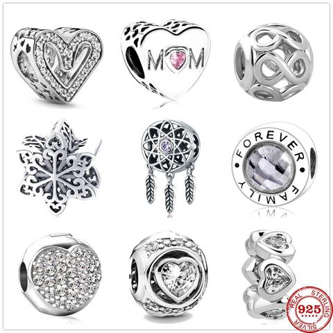New 925 Sterling Silver LOVE Forever Family Dream Catcher Bead Charms Fit Original Pandora charm Bracelets Women DIY Jewelry ► Photo 1/6